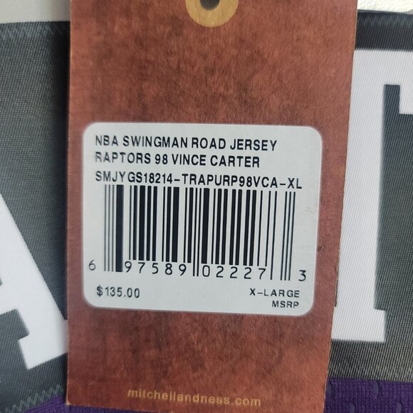 Mitchell & Ness Toronto Raptors Vince Carter 1998 - 99 NBA Basketball Jersey - Picture 10 of 10